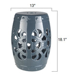 Modern European furniture - Openwork Glazed Ceramic Garden Stool - www.oroa.com