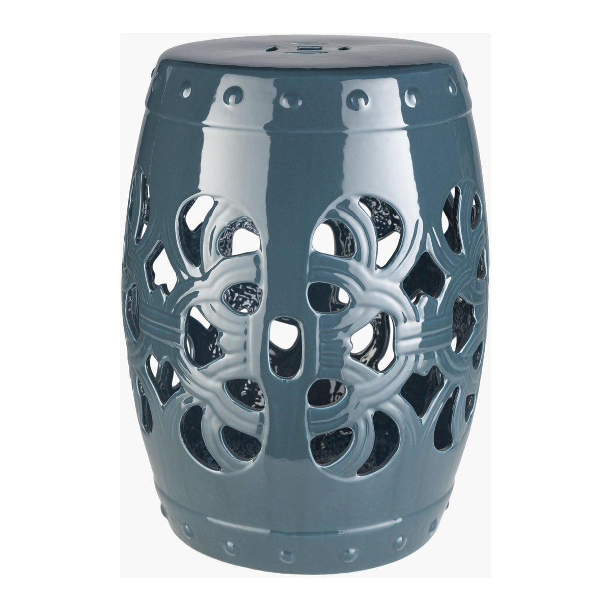 Modern European furniture - Openwork Glazed Ceramic Garden Stool - www.oroa.com