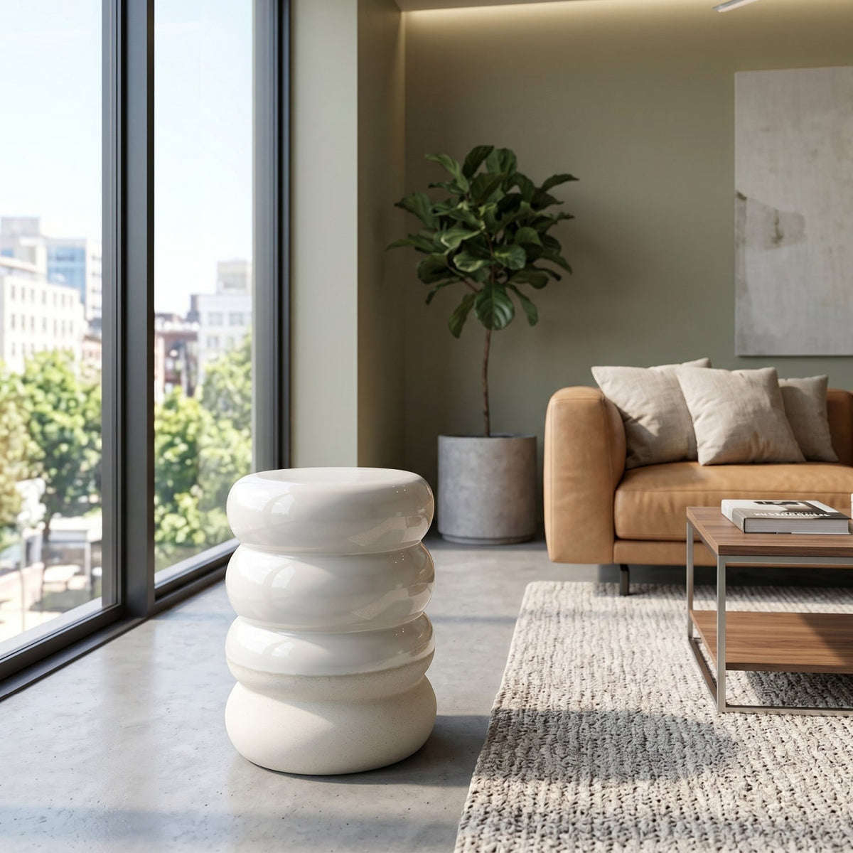 Modern European furniture - Layered Ceramic Garden Stool - www.oroa.com