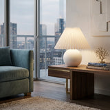 Modern European furniture - Pleated Linen Ceramic Table Lamp - www.oroa.com