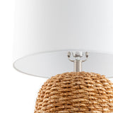 Modern European furniture - Rattan White Cotton Table Lamp - www.oroa.com