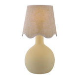 Modern European furniture - Wavy-Edge Rattan Ceramic Table Lamp - www.oroa.com