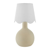 Modern European furniture - Wavy-Edge Rattan Ceramic Table Lamp - www.oroa.com