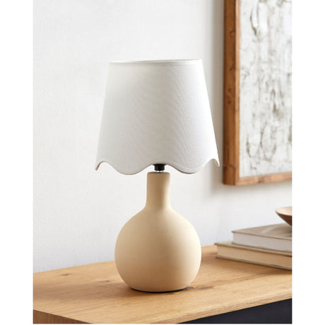 Modern European furniture - Wavy-Edge Rattan Ceramic Table Lamp - www.oroa.com