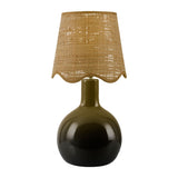 Modern European furniture - Wavy-Edge Rattan Ceramic Table Lamp - www.oroa.com