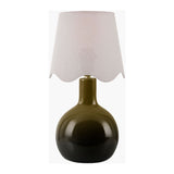 Modern European furniture - Wavy-Edge Rattan Ceramic Table Lamp - www.oroa.com