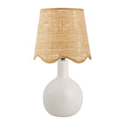 Modern European furniture - Wavy-Edge Rattan Ceramic Table Lamp - www.oroa.com