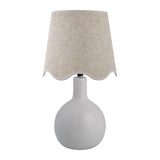 Modern European furniture - Wavy-Edge Rattan Ceramic Table Lamp - www.oroa.com