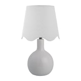 Modern European furniture - Wavy-Edge Rattan Ceramic Table Lamp - www.oroa.com