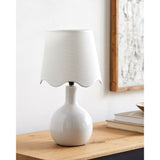 Modern European furniture - Wavy-Edge Rattan Ceramic Table Lamp - www.oroa.com