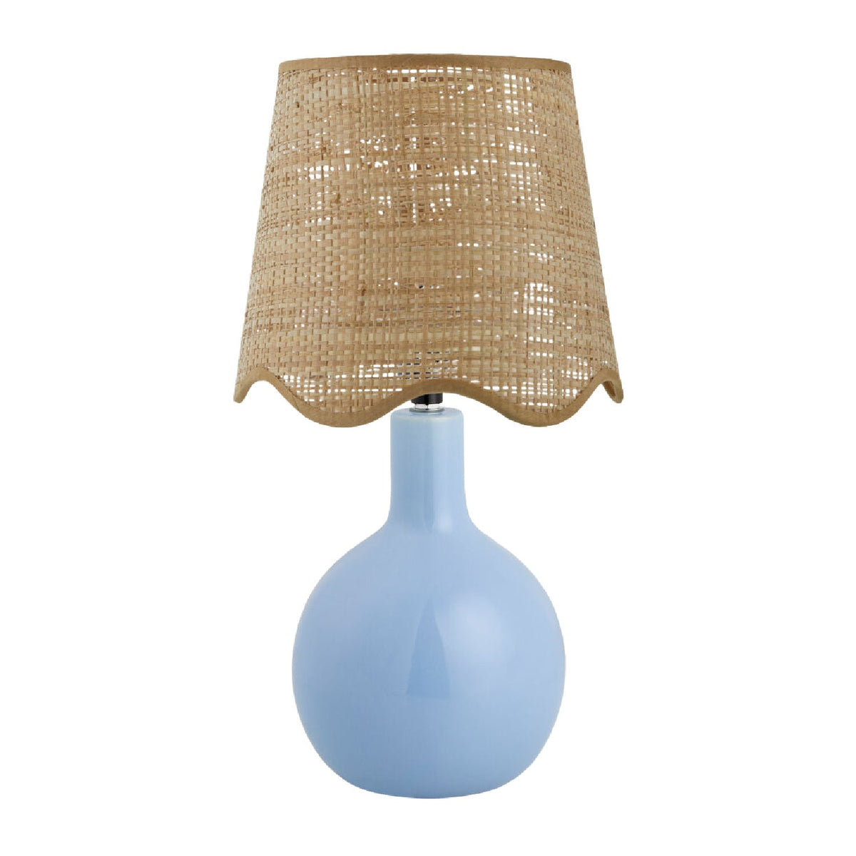 Modern European furniture - Wavy-Edge Rattan Ceramic Table Lamp - www.oroa.com