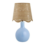 Modern European furniture - Wavy-Edge Rattan Ceramic Table Lamp - www.oroa.com