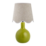 Modern European furniture - Wavy-Edge Rattan Ceramic Table Lamp - www.oroa.com