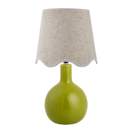 Modern European furniture - Wavy-Edge Rattan Ceramic Table Lamp - www.oroa.com