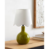 Modern European furniture - Wavy-Edge Rattan Ceramic Table Lamp - www.oroa.com