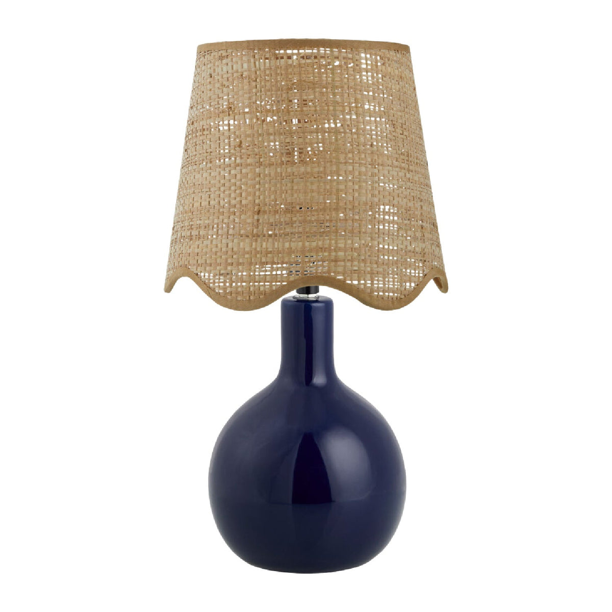 Modern European furniture - Wavy-Edge Rattan Ceramic Table Lamp - www.oroa.com