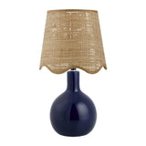 Modern European furniture - Wavy-Edge Rattan Ceramic Table Lamp - www.oroa.com
