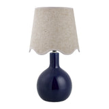 Modern European furniture - Wavy-Edge Rattan Ceramic Table Lamp - www.oroa.com