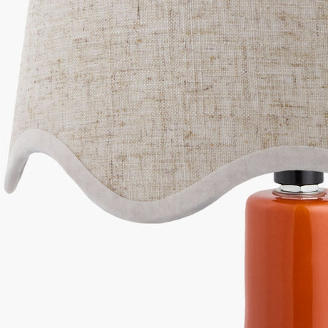 Modern European furniture - Wavy-Edge Rattan Ceramic Table Lamp - www.oroa.com