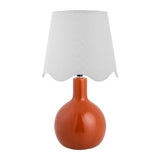 Modern European furniture - Wavy-Edge Rattan Ceramic Table Lamp - www.oroa.com