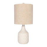 Modern European furniture - Ivory Linen Ceramic Table Lamp - www.oroa.com