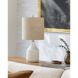 Modern European furniture - Ivory Linen Ceramic Table Lamp - www.oroa.com