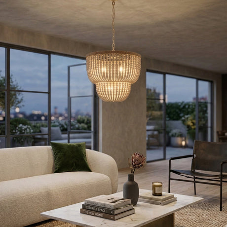 Modern European furniture - Cream Beaded Pendant Light - www.oroa.com
