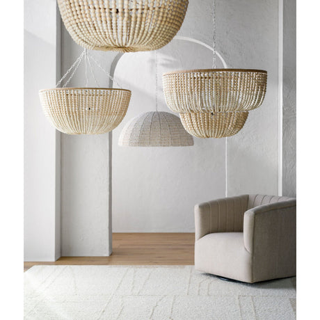 Modern European furniture - Cream Beaded Dome Pendant Light - www.oroa.com