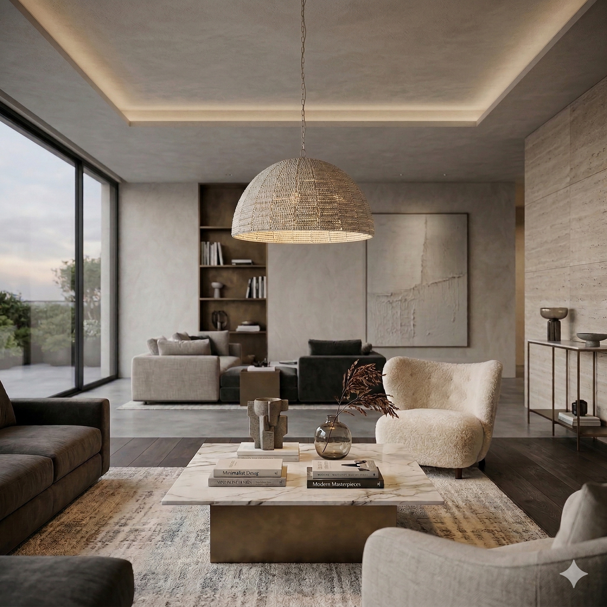 Modern European furniture - Cream Beaded Dome Pendant Light - www.oroa.com
