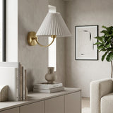 Modern European furniture - Pleated White Linen Wall Lamp - www.oroa.com