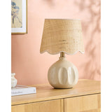 Modern European furniture - Wavy Rattan Accent Table Lamp - www.oroa.com