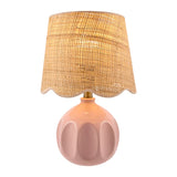Modern European furniture - Wavy Rattan Accent Table Lamp - www.oroa.com