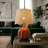 Modern European furniture - Wavy Rattan Accent Table Lamp - www.oroa.com