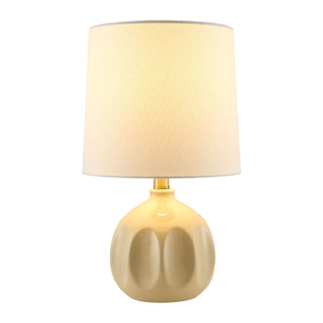 Modern European furniture - Linen Carved Ceramic Table Lamp - www.oroa.com