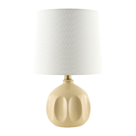 Modern European furniture - Linen Carved Ceramic Table Lamp - www.oroa.com