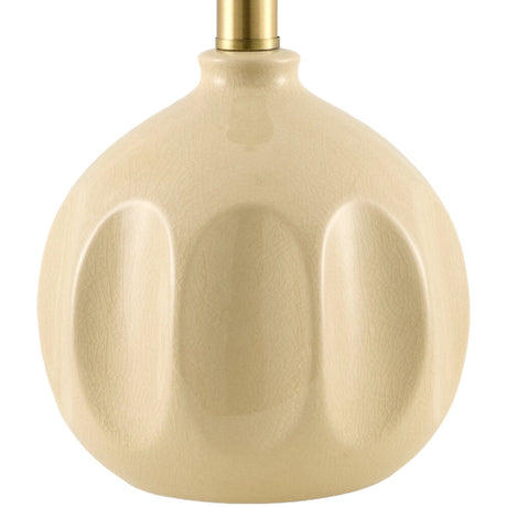 Modern European furniture - Linen Carved Ceramic Table Lamp - www.oroa.com
