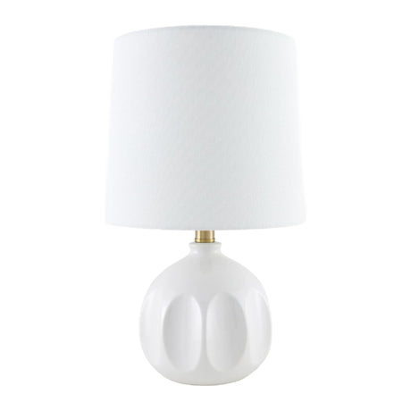 Modern European furniture - Linen Carved Ceramic Table Lamp - www.oroa.com