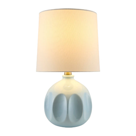 Modern European furniture - Linen Carved Ceramic Table Lamp - www.oroa.com