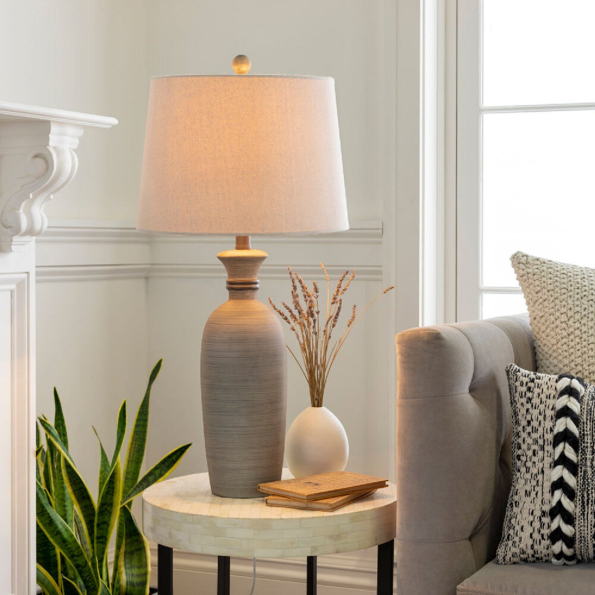 Modern European furniture - Gray Base Accent Table Lamp - www.oroa.com