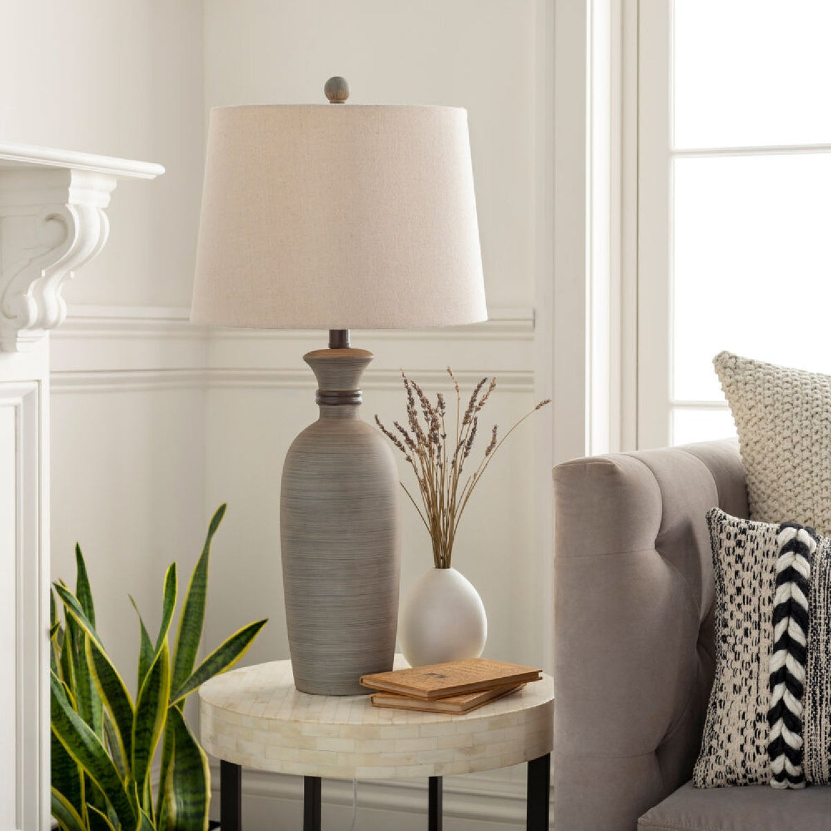 Modern European furniture - Gray Base Accent Table Lamp - www.oroa.com