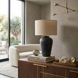 Modern European furniture - Painted Cement Linen Table Lamp - www.oroa.com