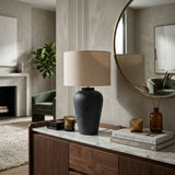 Modern European furniture - Painted Cement Linen Table Lamp - www.oroa.com