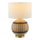 Modern European furniture - Round Rattan Base Table Lamp - www.oroa.com