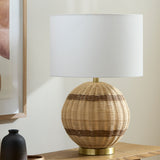 Modern European furniture - Round Rattan Base Table Lamp - www.oroa.com