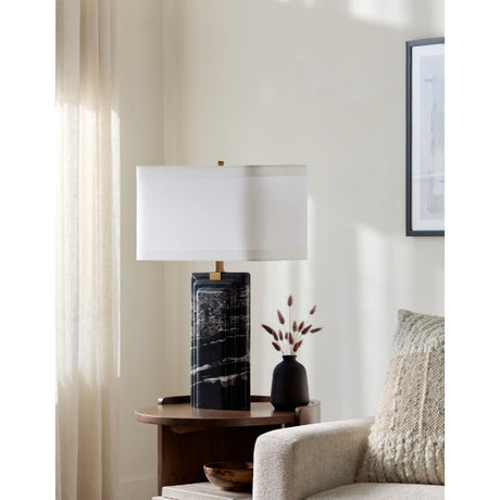 Modern European furniture - Black Marble Accent Table Lamp - www.oroa.com