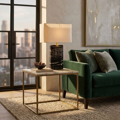 Modern European furniture - Black Marble Accent Table Lamp - www.oroa.com