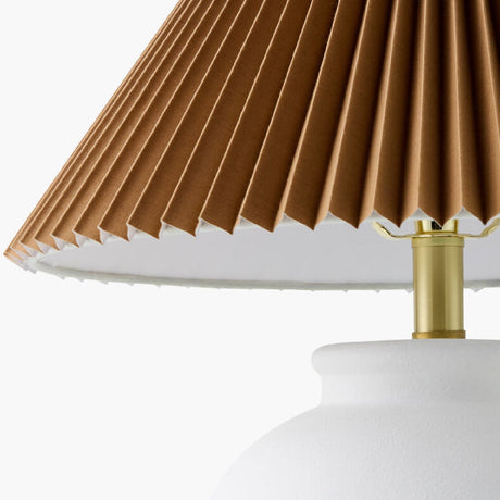 Modern European furniture - Brown Pleated Linen Table Lamp - www.oroa.com