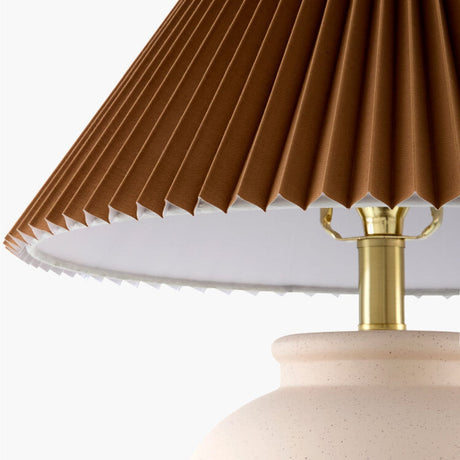 Modern European furniture - Brown Pleated Linen Table Lamp - www.oroa.com