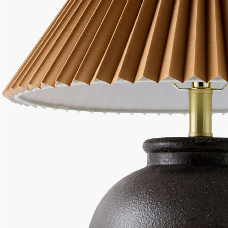 Modern European furniture - Brown Pleated Linen Table Lamp - www.oroa.com