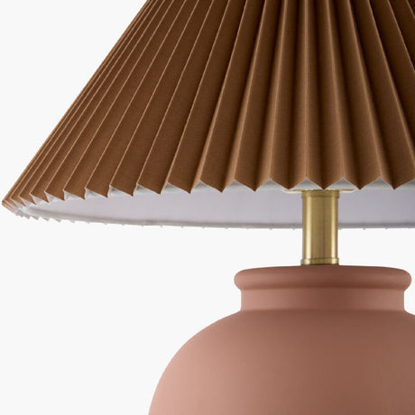 Modern European furniture - Brown Pleated Linen Table Lamp - www.oroa.com